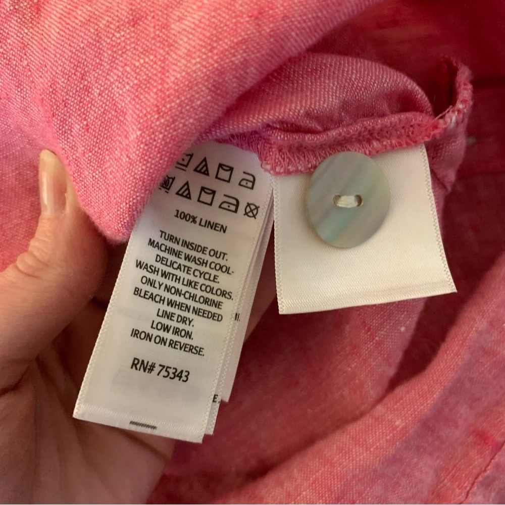 Tahari 100% Linen Top Size Medium - Picture 7 of 8